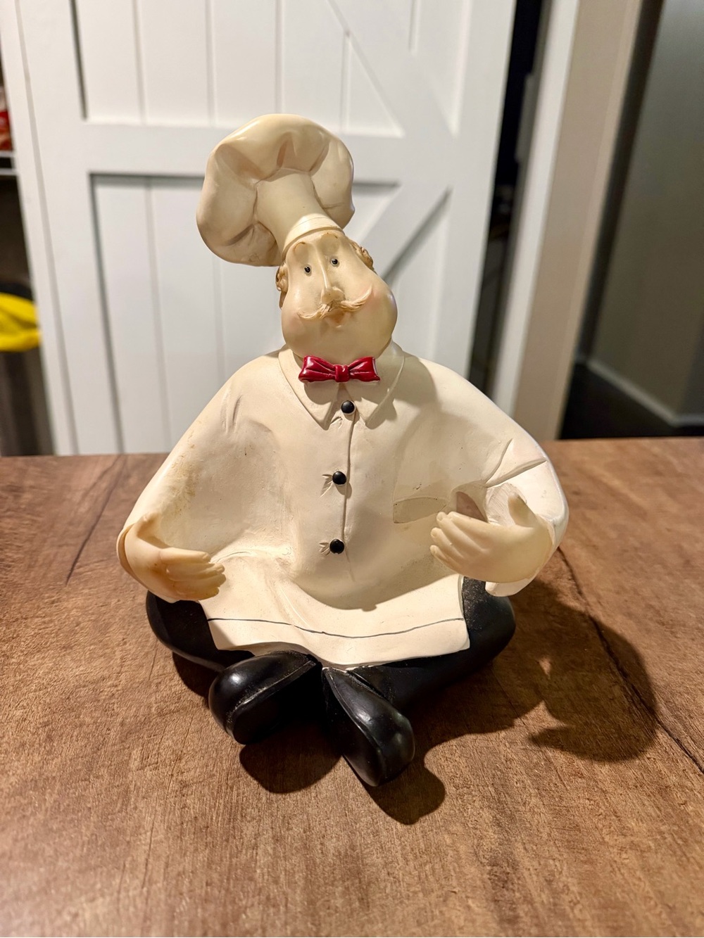 Vintage Style Whimsical Chef Figurine Sitting Kitchen Decor